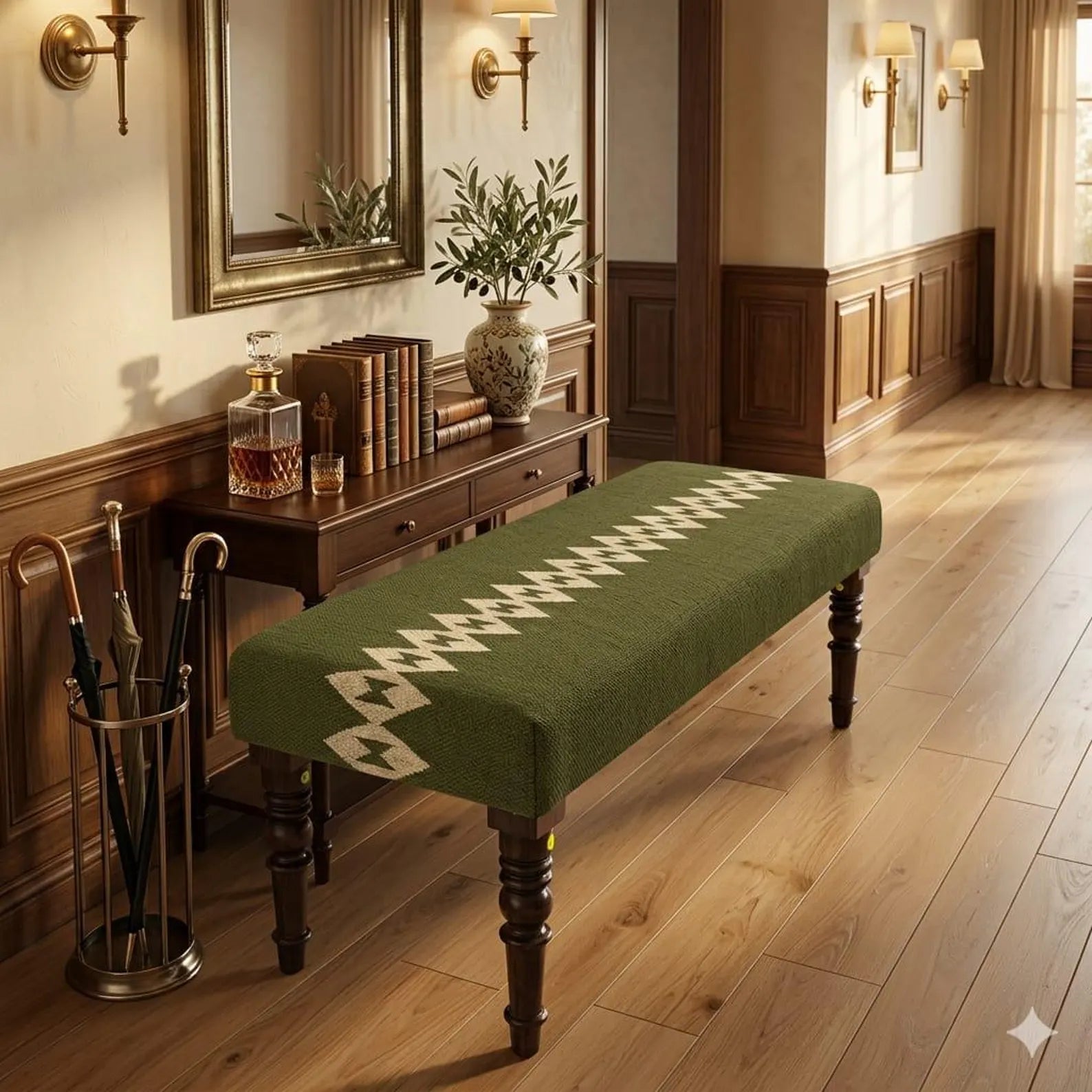 Kilim Bench, Handmade BenchOriental Bench, Bedroom Bench, Vintage Rug Bench, , Rustic Bench, Entryway Bench, Living Room Bench