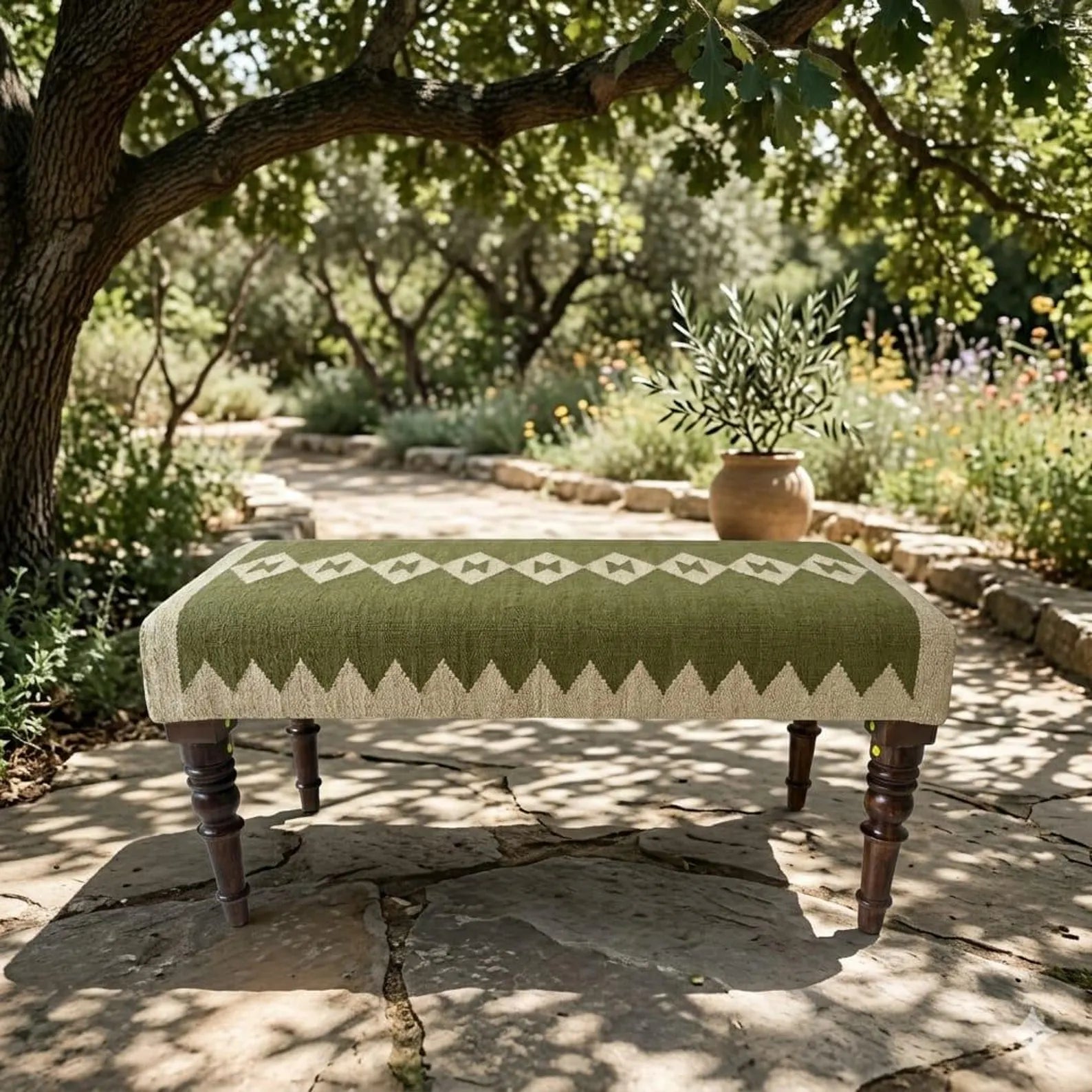 Kilim Bench, Handmade BenchOriental Bench, Bedroom Bench, Vintage Rug Bench, , Rustic Bench, Entryway Bench, Living Room Bench