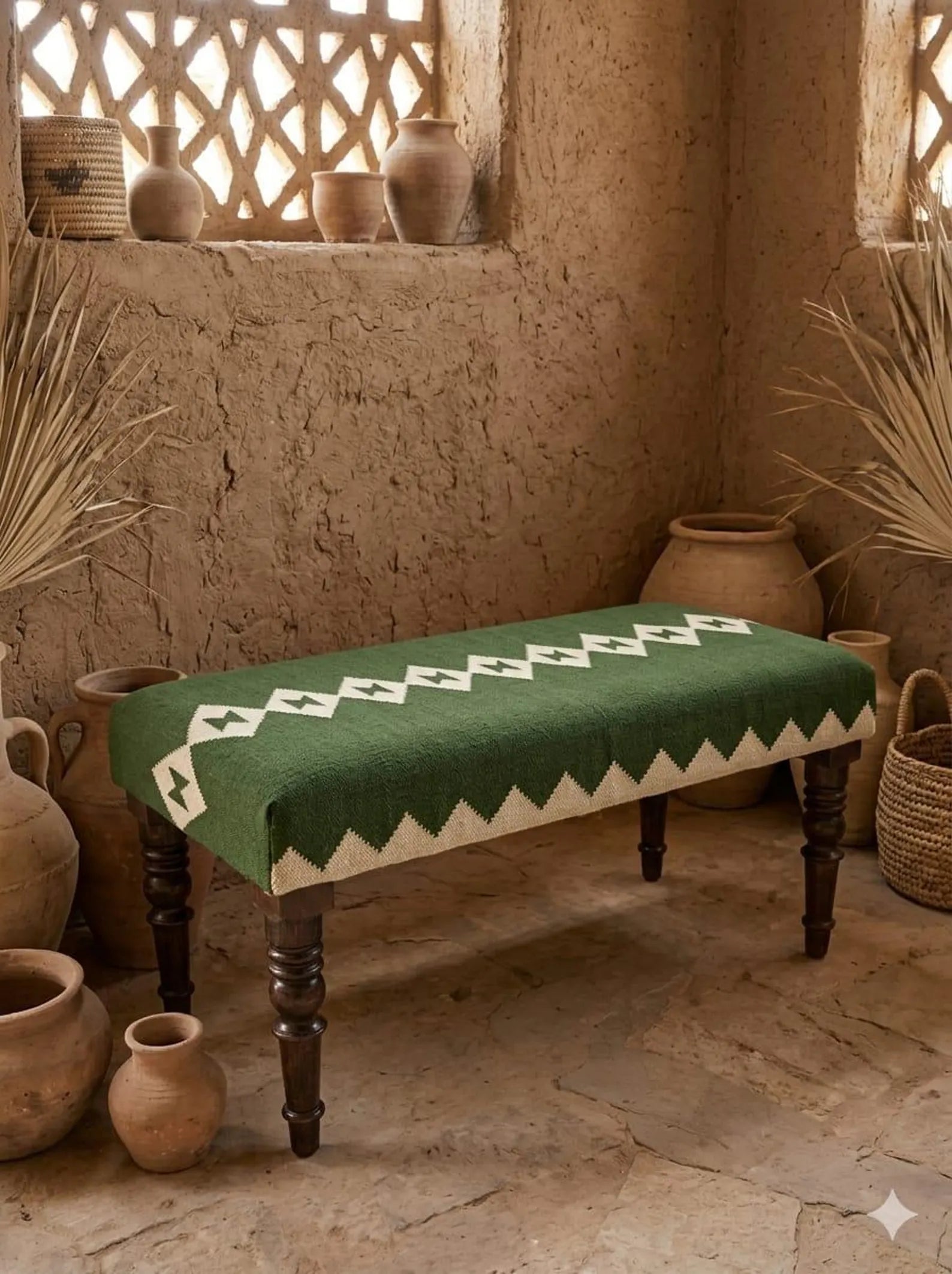 Kilim Bench, Handmade BenchOriental Bench, Bedroom Bench, Vintage Rug Bench, , Rustic Bench, Entryway Bench, Living Room Bench