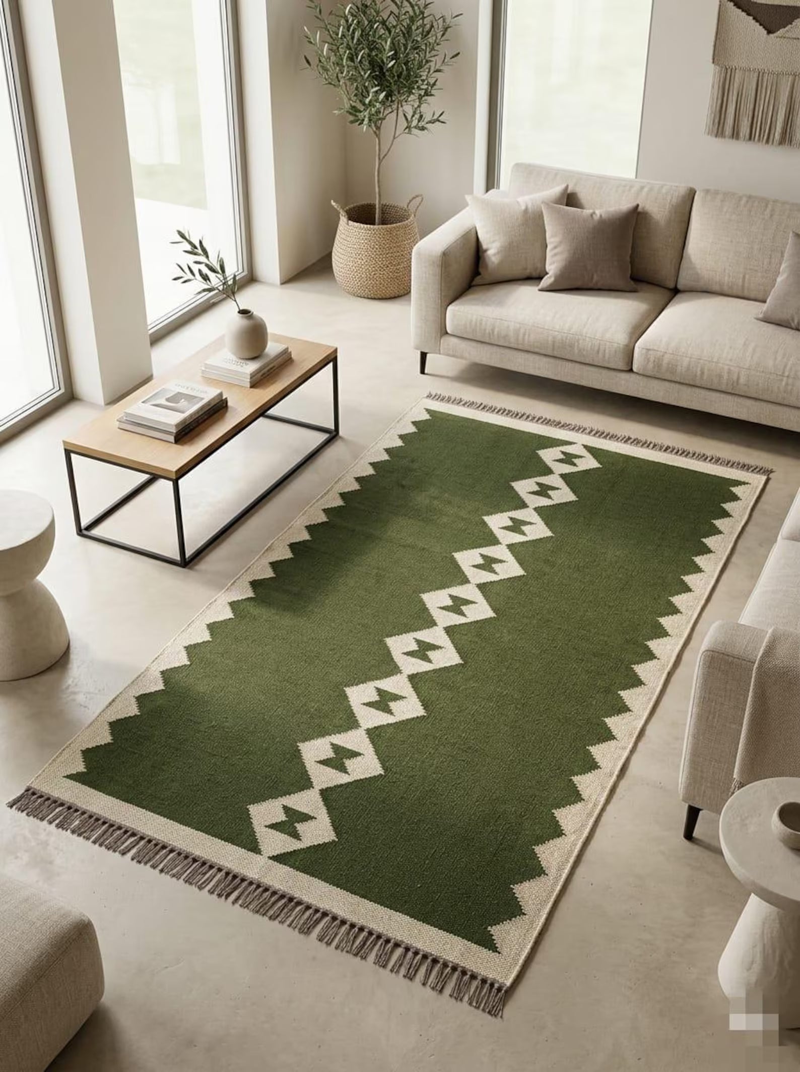 Handwoven Wool Jute Kilim Rug Runner,Boho Area Rug, Hallway Runner ,Living Room Rug, Warm Winter Handmade Indian Rug