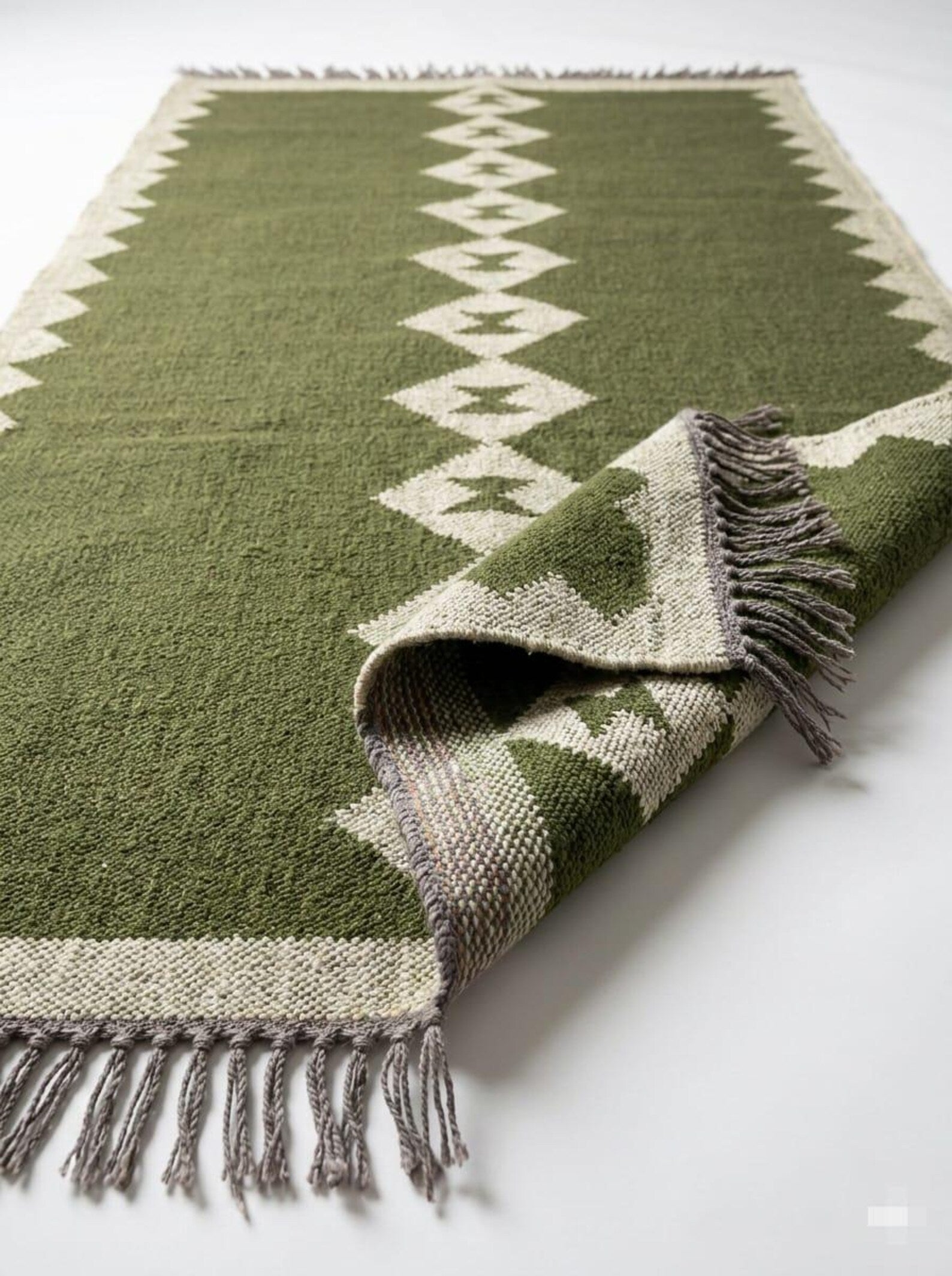 Handwoven Wool Jute Kilim Rug Runner,Boho Area Rug, Hallway Runner ,Living Room Rug, Warm Winter Handmade Indian Rug