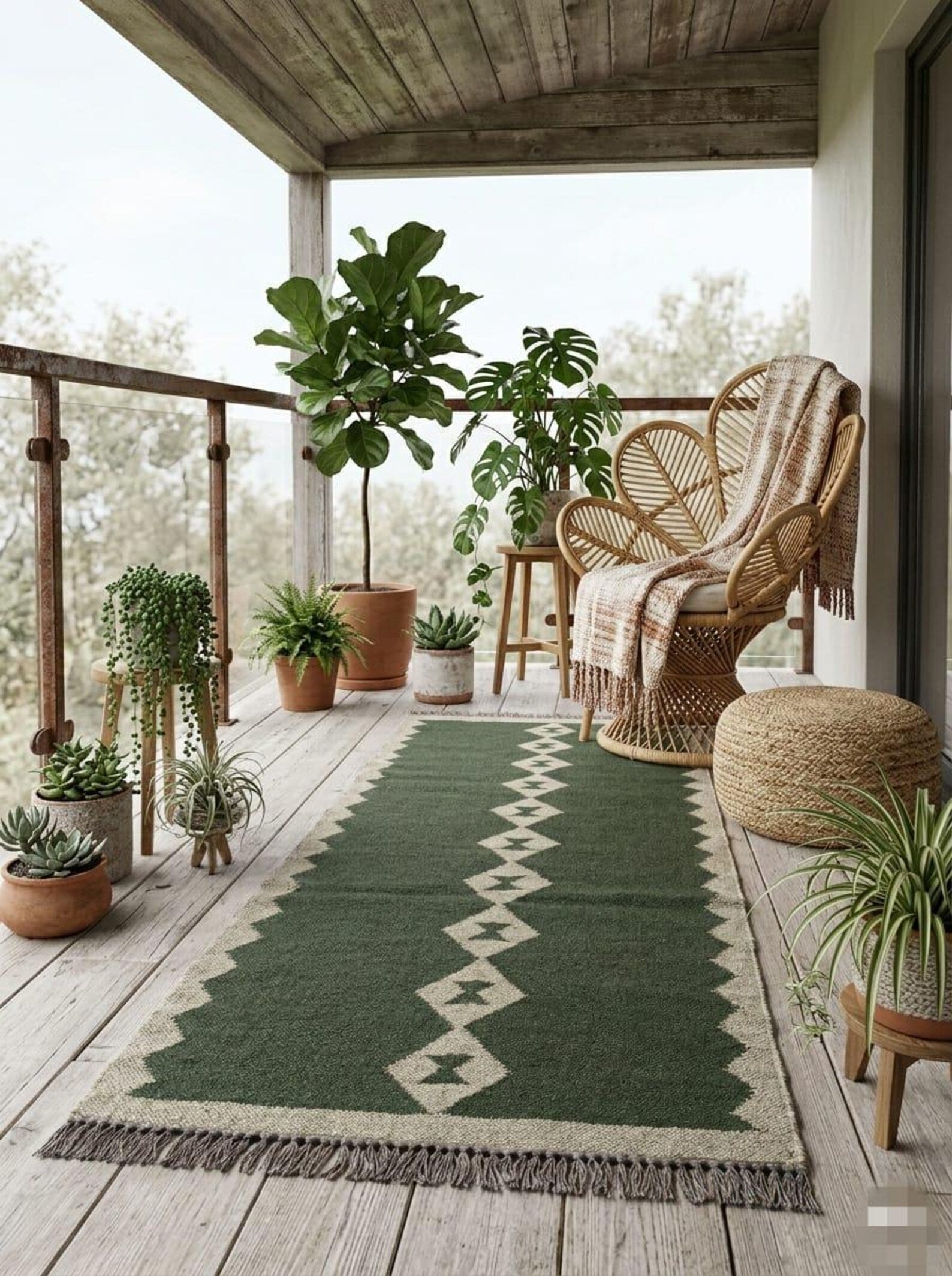 Handwoven Wool Jute Kilim Rug Runner,Boho Area Rug, Hallway Runner ,Living Room Rug, Warm Winter Handmade Indian Rug