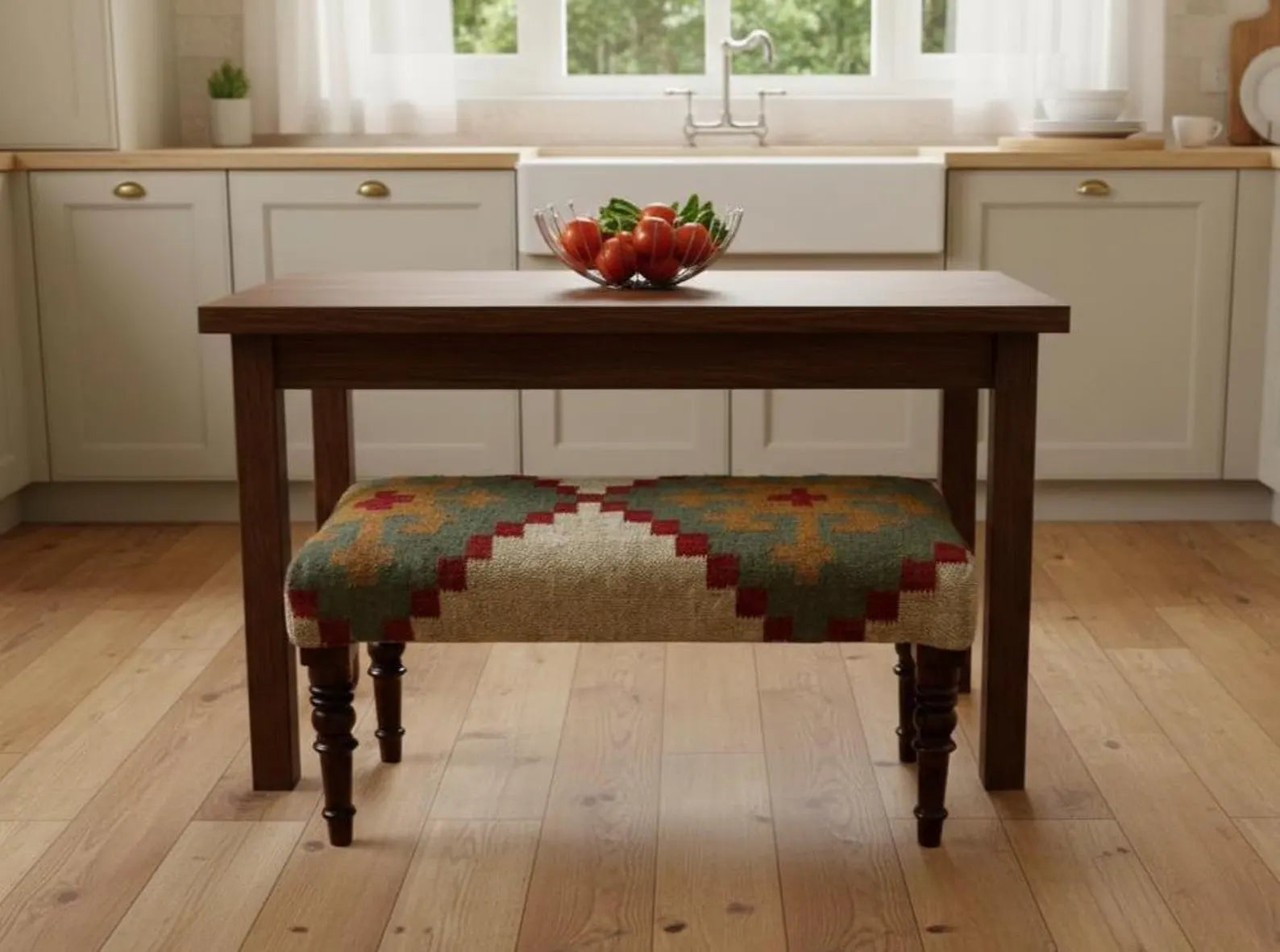 Kilim Bench, Handmade BenchOriental Bench, Bedroom Bench, Vintage Rug Bench, , Rustic Bench, Entryway Bench, Living Room Bench