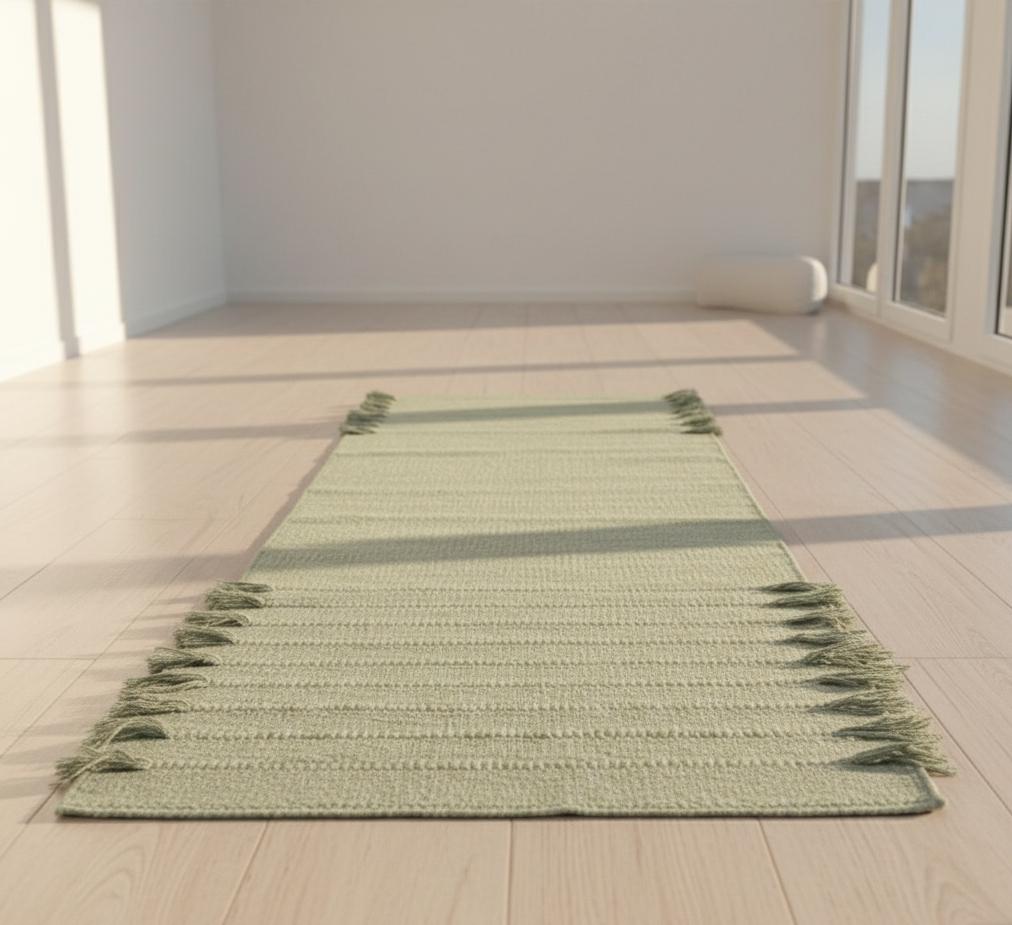 Organic Herbal Cotton Yoga Mat – Ecofriendly, Handwoven, Anti-Slip Exercise & Meditation Mat 2x6 Ft Travel-Friendly